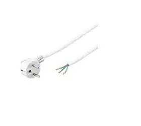 MicroConnect Netzkabel Schuko mit offenem Ende 5m weiß