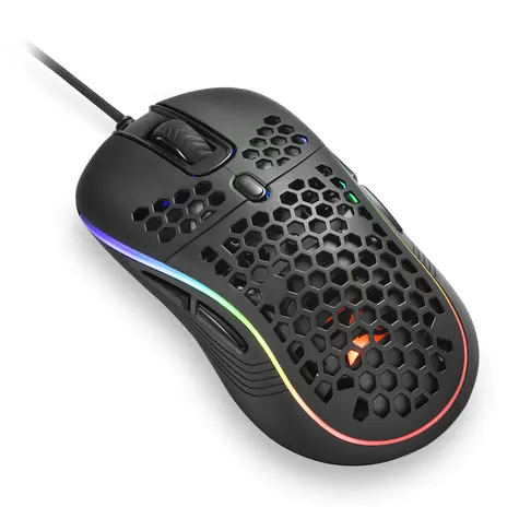 Sharkoon Light2 S schwarz / Gaming-Maus / optisch / 6200 dpi / 1,8m Kabel / LED-Betriebsanzeige / 8 Tasten