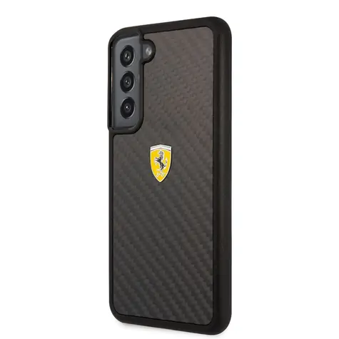 Ferrari Real Carbon Backcover für Samsung Galaxy S22+ schwarz