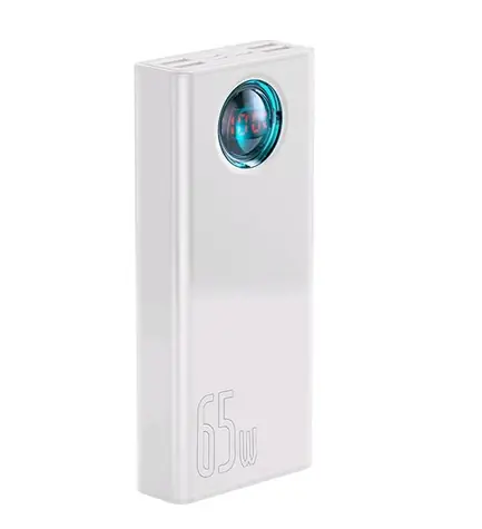 Baseus Amblight QC PowerBank 30000 mAh weiß / 65W / USB-C / + USB-C 100W Kabel  