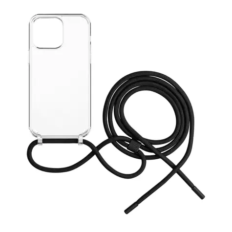 FIXED Pure Neck Case mit schwarzem Umhängeband für Apple iPhone 14 Pro Max