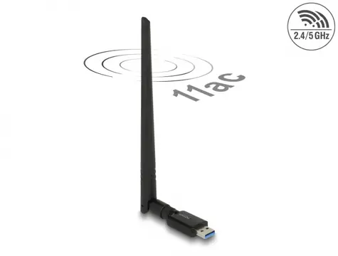 DeLock USB Dualband WLAN 867+ 300 Mbit/s mit externer Antenne
