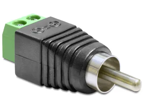 DeLock Adapter RCA (F) - Klemmenblock mit 2-Pin-Knopf
