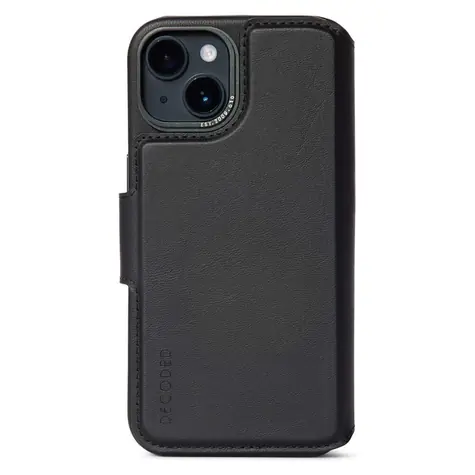 Abnehmbare Lederhülle von Decoded Leather Taking Wallet für Apple iPhone 14 PLUS in Schwarz