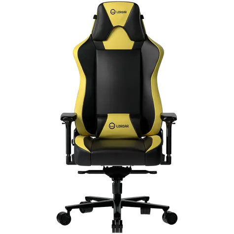 LORGAR Base 311 schwarz-gelb / Gamingstuhl / verstellbar / Kunstleder / Rollen / Tragkraft 150 kg