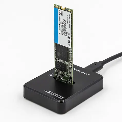 Qoltec 50313 Dockingstation für SSD M.2 SATA PCIe NGFF NVMe USB 3.1