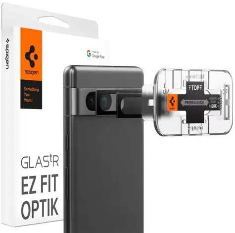 Spigen Glass tR EZ Fit Optik Schutzglas für Google Pixel 7a schwarz 2 Stk 