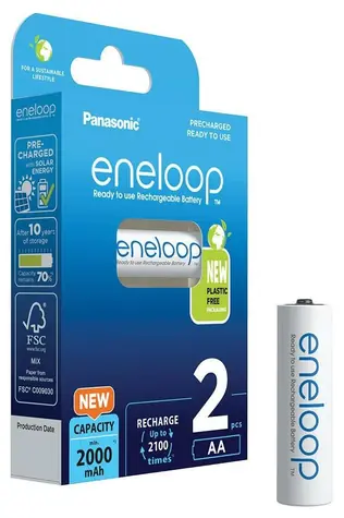 Panasonic Eneloop Akku AA 2000 mAh 2 Stück / Ni-MH / Blister