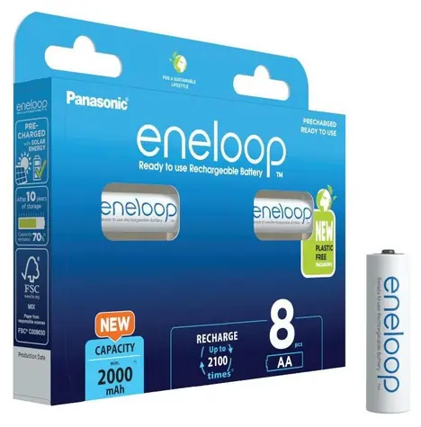 Panasonic Eneloop Akku AA 2000 mAh 8 Stück / Ni-MH / Blister