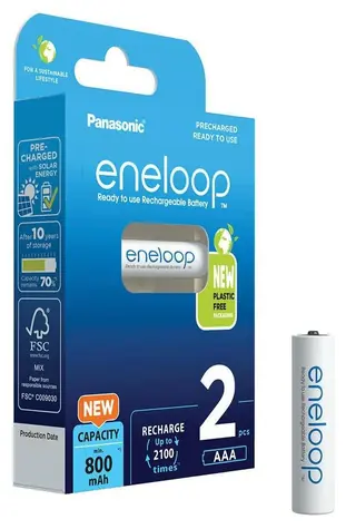 Panasonic Eneloop Akku AAA 800 mAh 2 Stück / Ni-MH / Blister