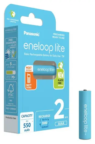 Panasonic Eneloop Lite Akku AAA 550 mAh 2 Stück / Ni-MH / Blister