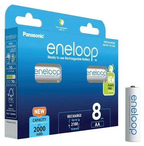 Panasonic Eneloop Akku AA 2000 mAh 4 Stück + AAA 800 mAh 4 Stück / Ni-MH / Blister