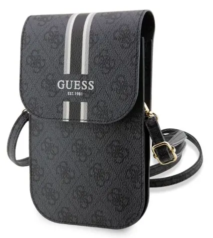 Guess PU 4G Printed Stripes Handytasche schwarz