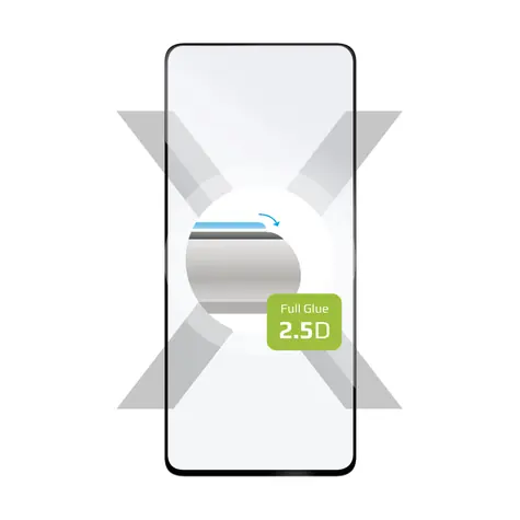FIXED, vollflächige Schutzfolie aus gehärtetem Glas für Honor 90 Lite 5G, schwarz / deckt das gesamte Display ab 