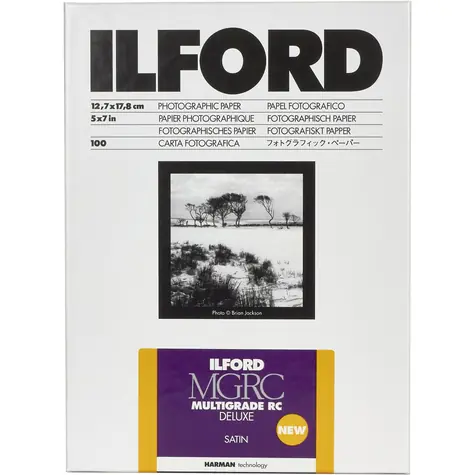 Ilford MG RC DL 25M (12,7 x 17,8 cm) / 100 Blatt / Schwarz-Weiß-Fotopapier / Satin