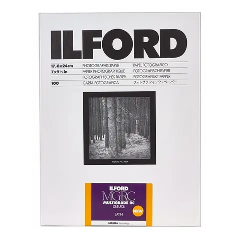 Ilford MG RC DL 25M (17,8 x 24 cm) / 100 Blatt / Schwarz-Weiß-Fotopapier / Satin