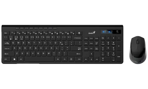 Genius SlimStar 8230 schwarz / Kabelloses Tastatur- und Maus-Set / Bluetooth + 2,4 GHz / Verbindung von bis zu 3 Geräten / CZ+ SK la