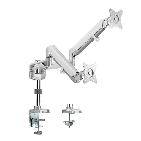 LogiLink BP0089 silber / Arm für 2 Monitore / VESA / 17" bis 32" / bis 9 kg 