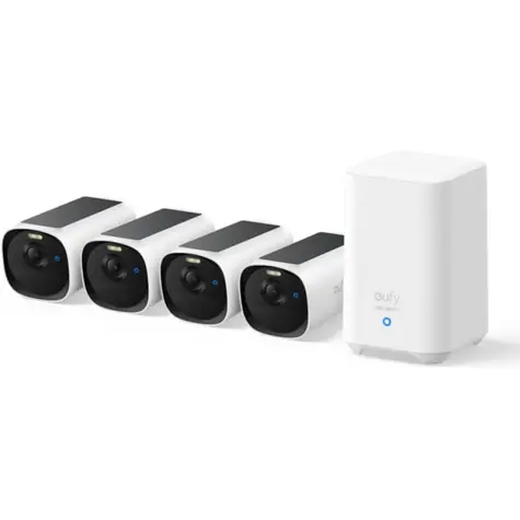 Anker Eufy E40 2K weiß / Outdoor-Kamera mit Solarladung / 4er-Set + HomeBase 2