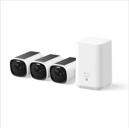 Anker Eufy E40 2K weiß / Outdoor-Kamera mit Solarladung / 3er-Set + HomeBase 3-Einheit