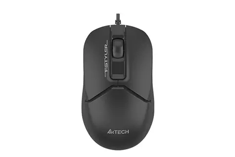 A4Tech FM12ST schwarz / Optische Büromaus / 1200 DPI / 3tl. + Rad / USB / 1,5 m