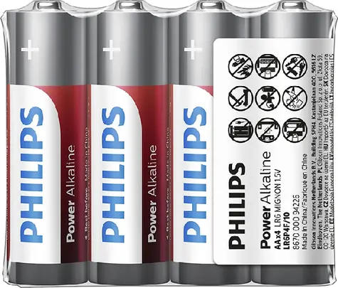 Philips LR6P4F/10 AA Power Alkaline-Batterien - 4 Stk