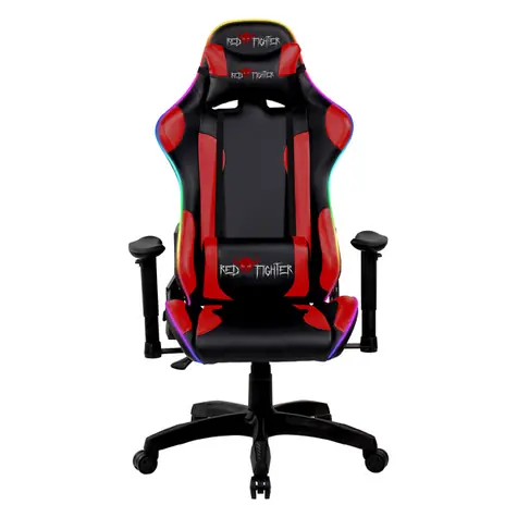 Red Fighter C8 Gamingstuhl schwarz / Kunstleder / RGB-Hintergrundbeleuchtung / abnehmbare Kissen / Tragkraft 132kg