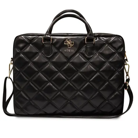 Guess PU Quilted 4G Metal Logo Computertasche 15/16" Schwarz