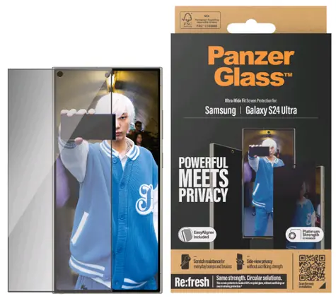 PanzerGlass UWF Privacy Panzerglas für Samsung Galaxy S24 Ultra / Montageset 