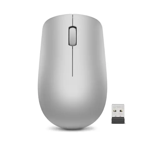 Lenovo 530 Wireless Silber / Kabellose Maus / 1200 DPI / 2,4GHz USB-A Dongle / 1x AA