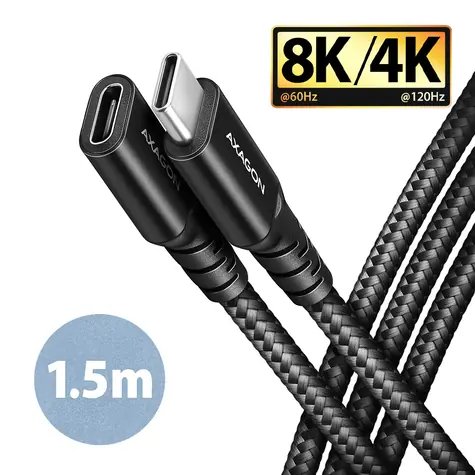 Axagon BUCM32-CF15AB SPEED Datenkabel USB-C 3.2 (M) - USB-C (F) 240W 1,5m schwarz  