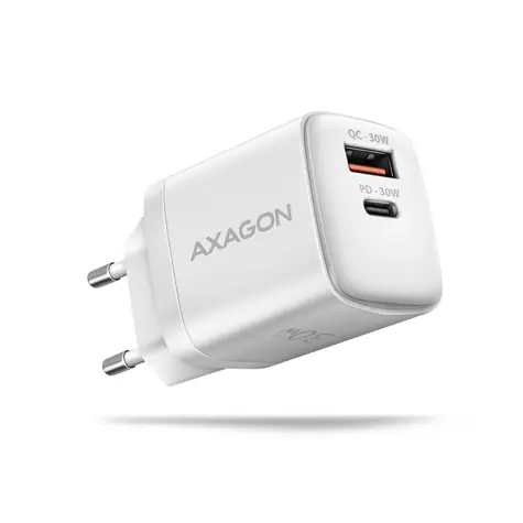 Axagon ACU-PQ30W weiß / Ladegerät / 1x USB-A + 1x USB-C / 30W