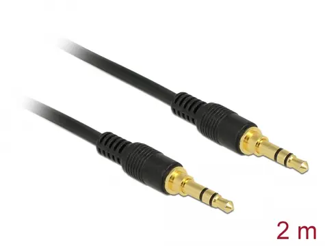 DeLock Kabel 3,5mm Klinke 3Pin (M) - 3,5mm Klinke 3Pin (M) 2m schwarz