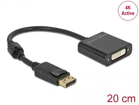 DeLock Adapter DisplayPort 1.2 (M) - DVI (F) 0,2m schwarz