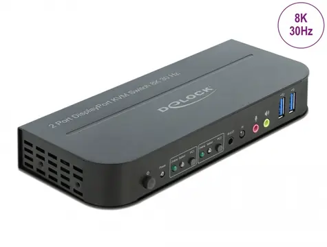 DeLock DisplayPort 1.4 Switch HDMI & USB & 3,5mm Klinke schwarz