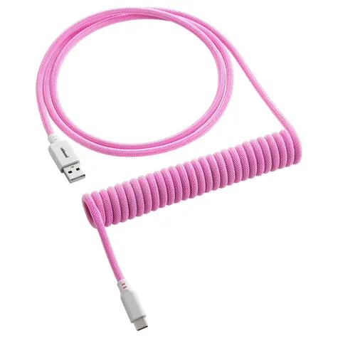 CableMod Classic Spiral- Cable USB-C - USB-A 1,5 m Erdbeercreme/Tastaturkabel