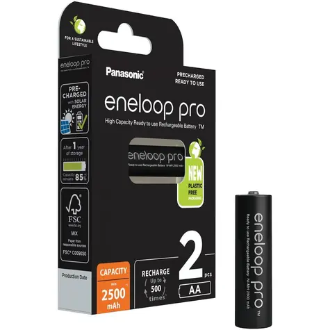 Panasonic Eneloop Pro AA Akku 2500 mAh / 2 Stück pro Packung