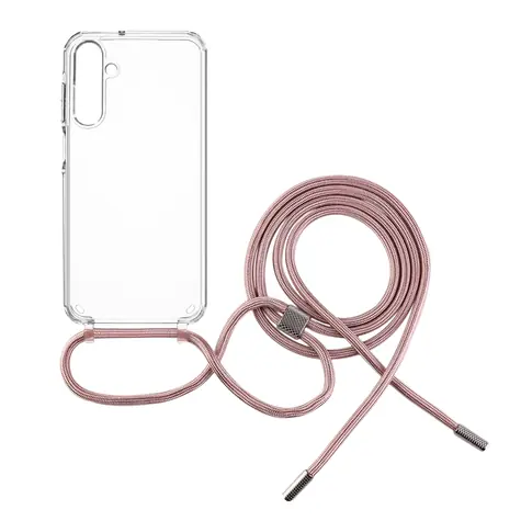 FIXED Pure Neck Case mit rosa Lanyard für Samsung Galaxy A25 5G