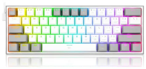 Redragon K617 Fizz Rotgrau / Gaming-Tastatur / mechanisch / Schalter rot / USB / US
