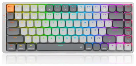 Redragon K652 Azure-Grau / Kabellose Gaming-Tastatur / mechanisch / Schalter rot / USB / RF 2,4 GHz / Bluetooth / US