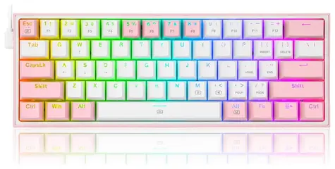 Redragon K617 Fizz Red Pink / Gaming-Tastatur / mechanisch / Schalter rot / USB / US