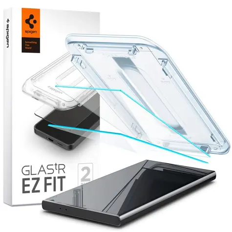 Spigen Glass tR EZ Fit HD Schutzglas für Samsung Galaxy S24 Ultra 2 Stück klar 