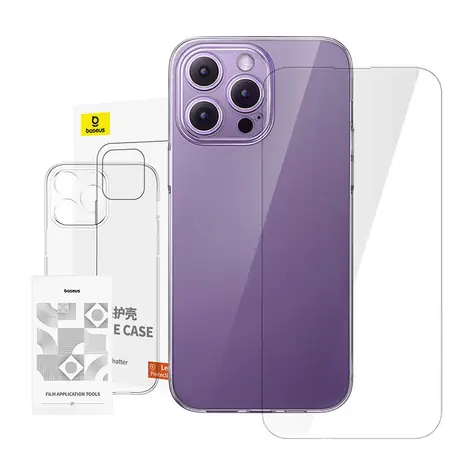 Baseus P60115401201-01 Klare Hülle für iPhone 14 Pro Max + gehärtetes Glas