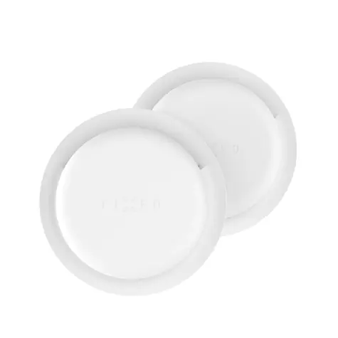 FIXED Silikon-Klebehülle Silky Sticker für Apple AirTag Doppelpack weiß