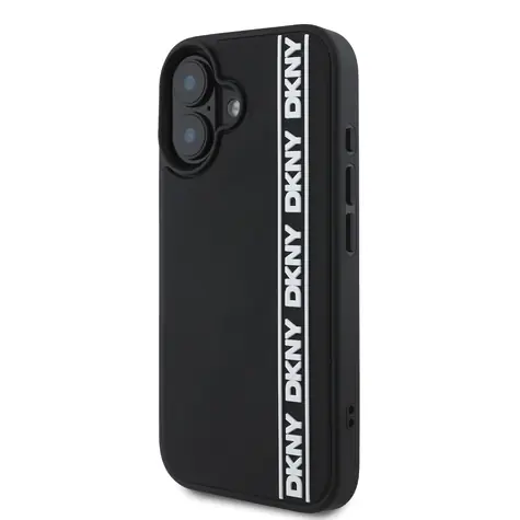 DKNY 3D Rubber Repeat Logo Line Backcover für Apple iPhone 16 schwarz