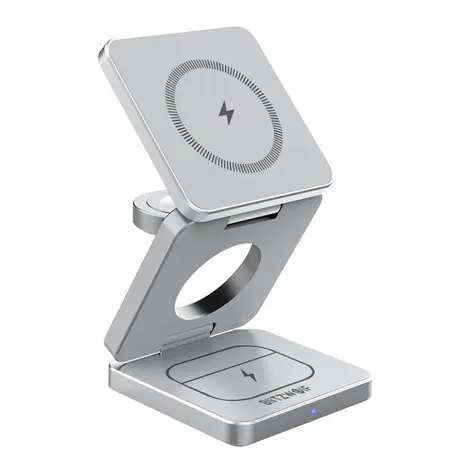 Blitzwolf BW-IW30 silber / Kabelloses Ladegerät 3in1 / 20W / USB-C 