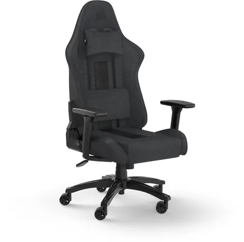 Corsair TC100 Relaxed (Stoff) schwarz-grau / Gaming-Stuhl / Stoff / höhen- und winkelverstellbar / Belastbarkeit 120kg