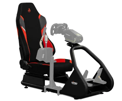 Nitro Concepts S-Racer - X1000 Inferno Red Bundle / klappbarer Lenkradständer + Gaming-Stuhl / Stoff / 120 kg Tragfähigkeit 