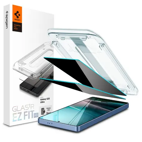Spigen Glass tR EZ Fit HD (Privacy) gehärtetes Schutzglas für Samsung Galaxy S25 Ultra 2 Stück