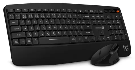 Connect IT FOR HEALTH Wireless Combo schwarz / Kabelloses Tastatur + Maus Set / 1xAAA+1xAA Batterien gratis / CZ + SK Layout